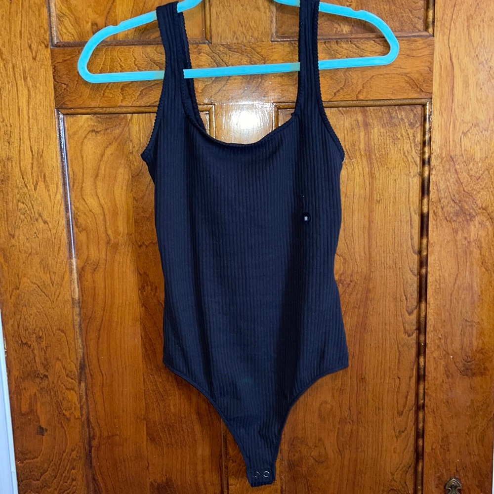 Square Neck Ribbed Thong Bodysuit